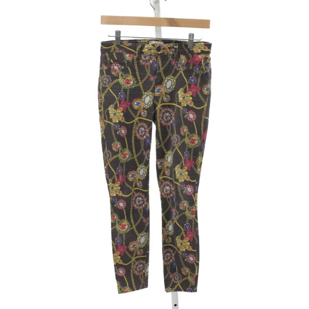 L Agence Womens High Rise Skinny Jeans Multicolor Geometric Cotton Size 26
